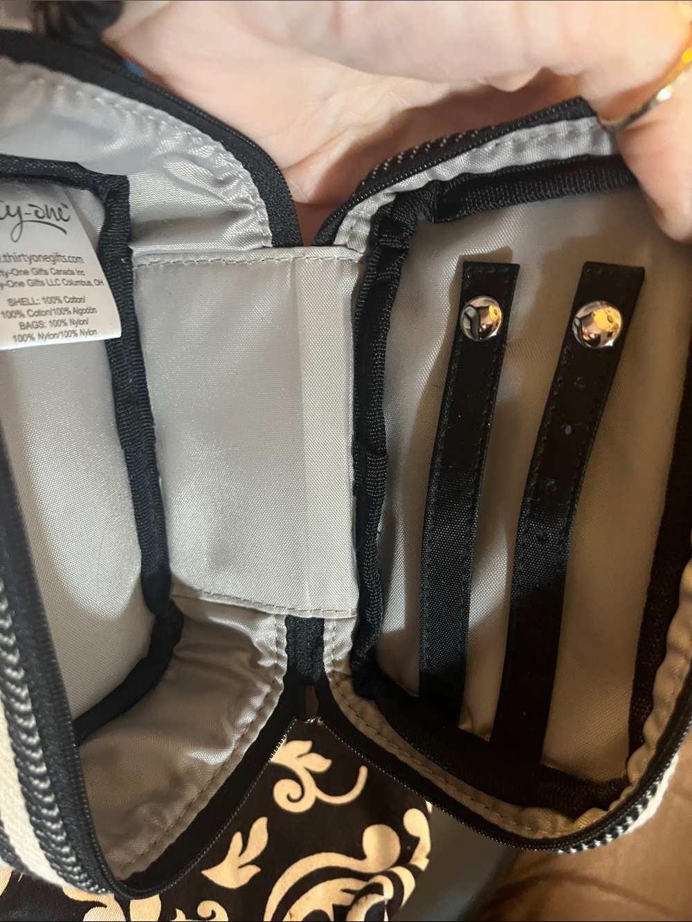 thirty-one Black and Cream Patterned Cosmetic Pouch Trio great condition 38 - Picture 7 of 8